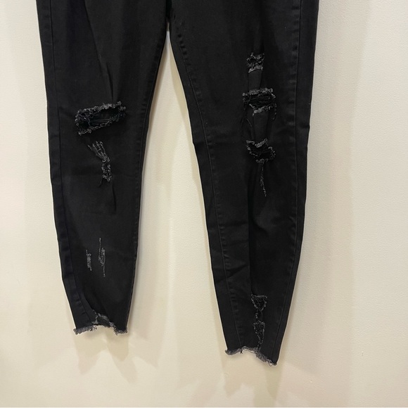 KanCan Hazy Mid Rise Distressed Skinny Jeans Black Stretch Pocketd Womens 2XL - Picture 3 of 9